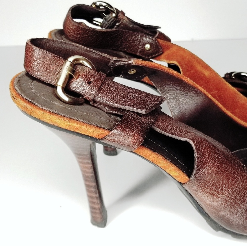 STUDIO 9 Sling back heels brown and rusk 8